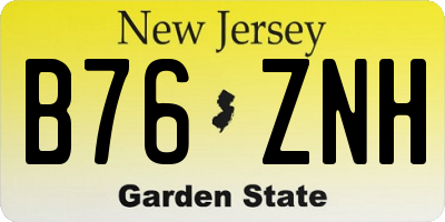 NJ license plate B76ZNH