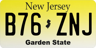 NJ license plate B76ZNJ