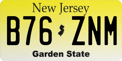 NJ license plate B76ZNM