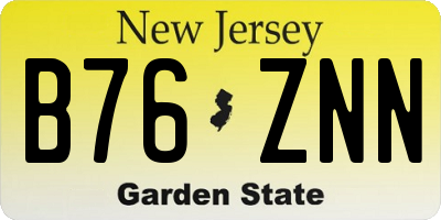 NJ license plate B76ZNN
