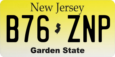 NJ license plate B76ZNP