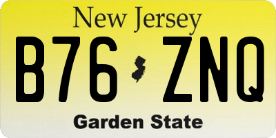 NJ license plate B76ZNQ