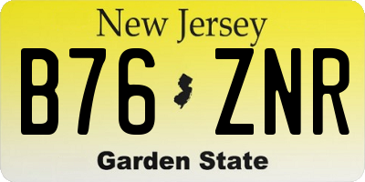 NJ license plate B76ZNR
