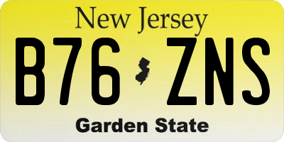NJ license plate B76ZNS