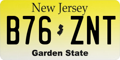 NJ license plate B76ZNT