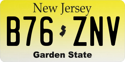 NJ license plate B76ZNV
