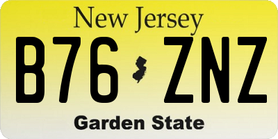 NJ license plate B76ZNZ