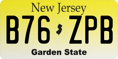 NJ license plate B76ZPB