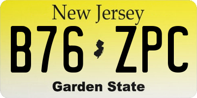 NJ license plate B76ZPC