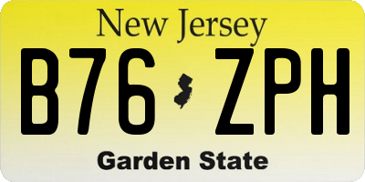 NJ license plate B76ZPH