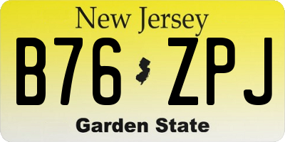 NJ license plate B76ZPJ