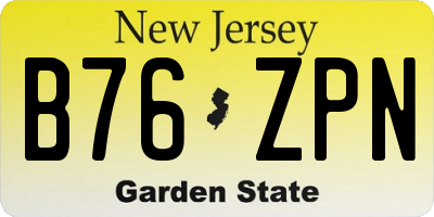 NJ license plate B76ZPN