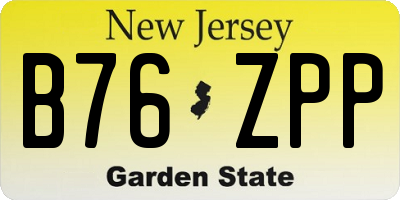 NJ license plate B76ZPP