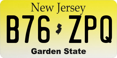 NJ license plate B76ZPQ