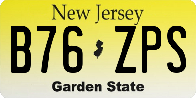 NJ license plate B76ZPS