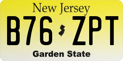 NJ license plate B76ZPT