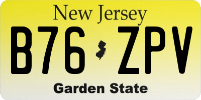 NJ license plate B76ZPV