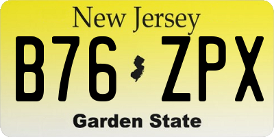 NJ license plate B76ZPX