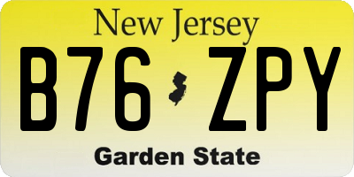 NJ license plate B76ZPY
