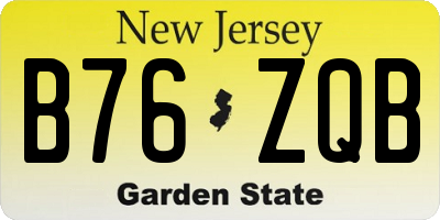 NJ license plate B76ZQB