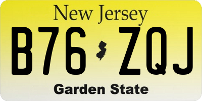 NJ license plate B76ZQJ