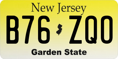 NJ license plate B76ZQO