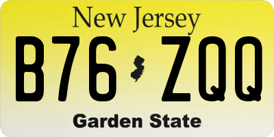 NJ license plate B76ZQQ