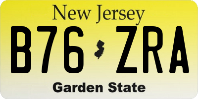 NJ license plate B76ZRA