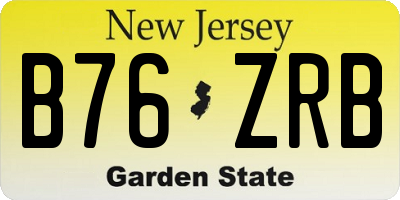 NJ license plate B76ZRB