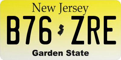 NJ license plate B76ZRE