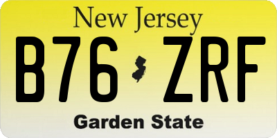NJ license plate B76ZRF