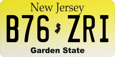 NJ license plate B76ZRI