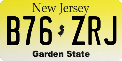 NJ license plate B76ZRJ