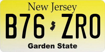 NJ license plate B76ZRO