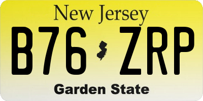 NJ license plate B76ZRP