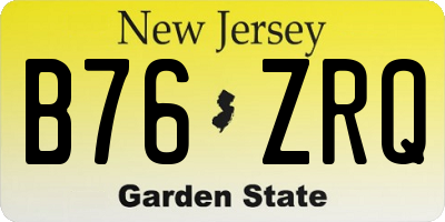 NJ license plate B76ZRQ