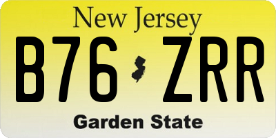 NJ license plate B76ZRR