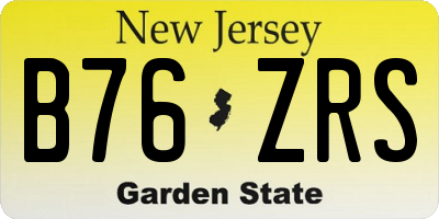 NJ license plate B76ZRS