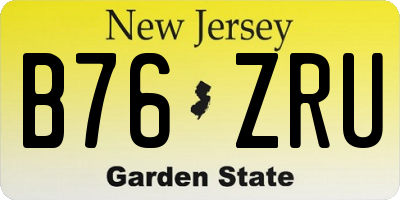 NJ license plate B76ZRU
