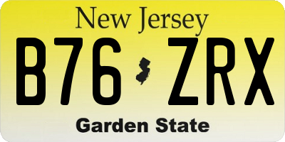 NJ license plate B76ZRX