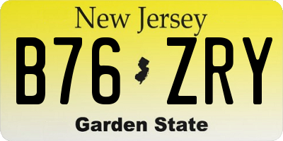 NJ license plate B76ZRY