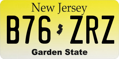 NJ license plate B76ZRZ