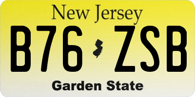 NJ license plate B76ZSB