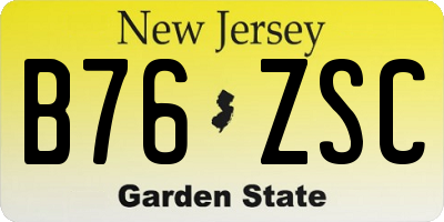 NJ license plate B76ZSC