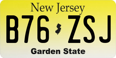 NJ license plate B76ZSJ