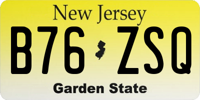 NJ license plate B76ZSQ