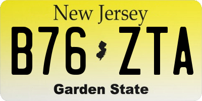 NJ license plate B76ZTA