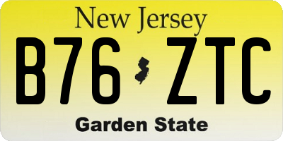 NJ license plate B76ZTC