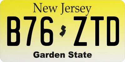 NJ license plate B76ZTD