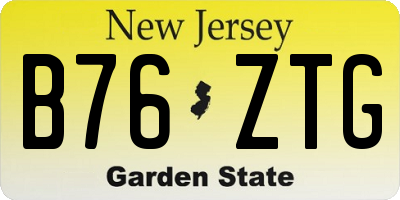 NJ license plate B76ZTG